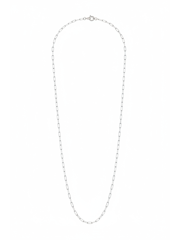 Collier charm maillons trombone en argent