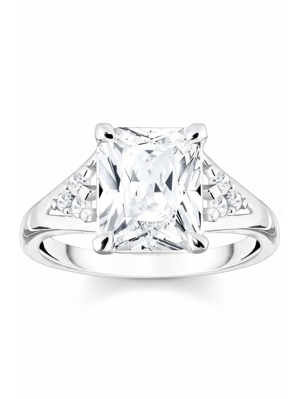 Ring White Stones Silver