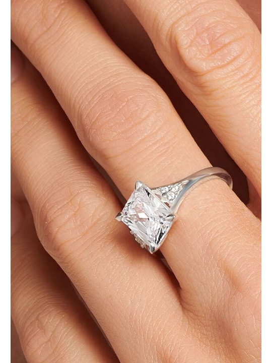 Ring Weiße Steine Silber