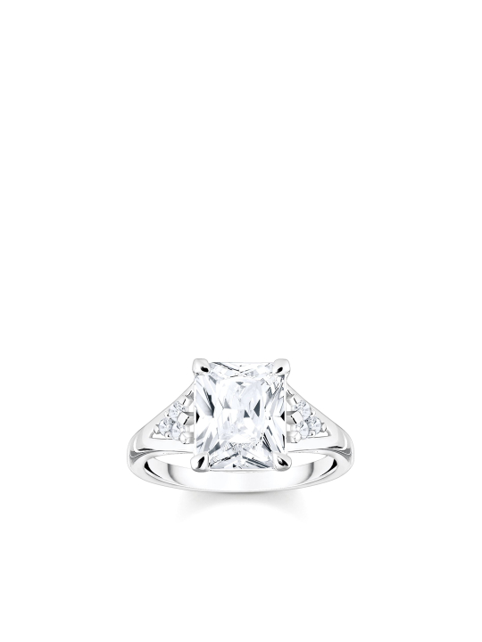 Ring Weiße Steine Silber