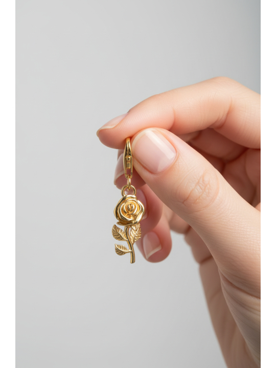Charm Pendant Gold Rose