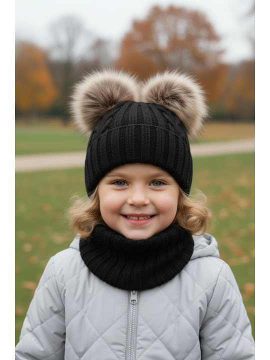 Maxte 6539 Girl’s Winter Set – Pink Hat and Tube Scarf… | Diademita