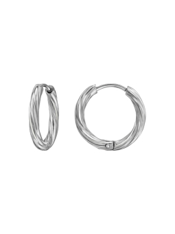 Maxte SEG-1617-SS Twisted Stainless Steel Huggie Hoops | Diademita