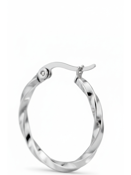 Maxte SEG-1622-SS Gebogene Draht-Creolen aus Edelstahl… | Diademita