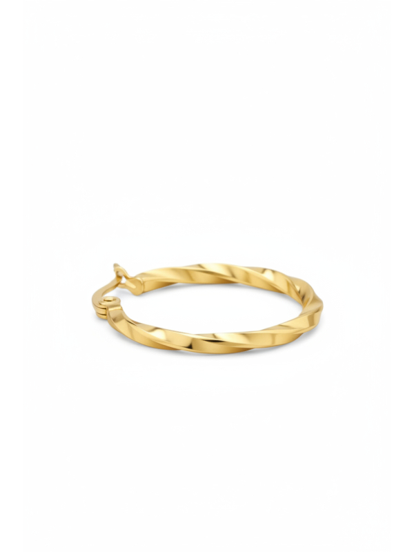 Curved Wire Stainless Steel Gold Color Hoops with French Lock