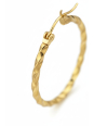 Maxte SEG-1623-GD Goldfarbene Gedrehte Edelstahl-Creolen | Diademita