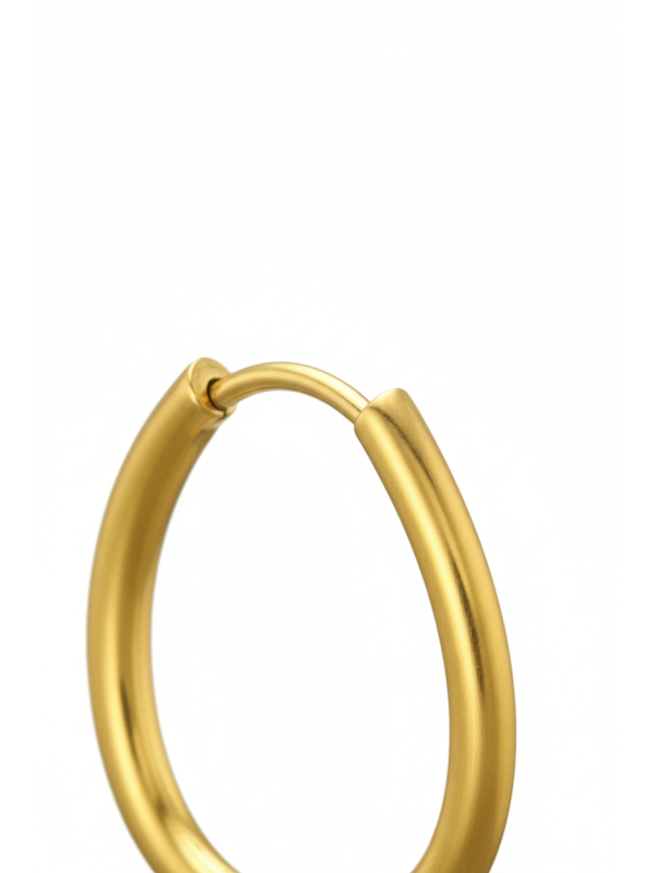 Maxte SEG-1679-GD Goldfarbene Edelstahl-Huggie-Creolen | Diademita