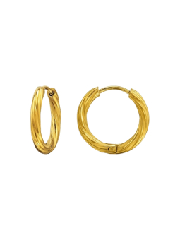 Créoles Huggie Torsadées en Acier Inoxydable Doré – Gold