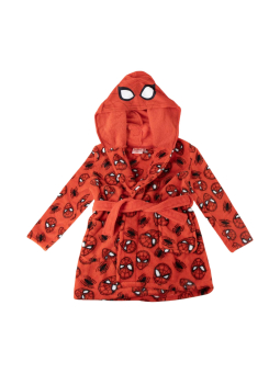 Kinder Fleece-Bademantel mit Spiderman Kapuze