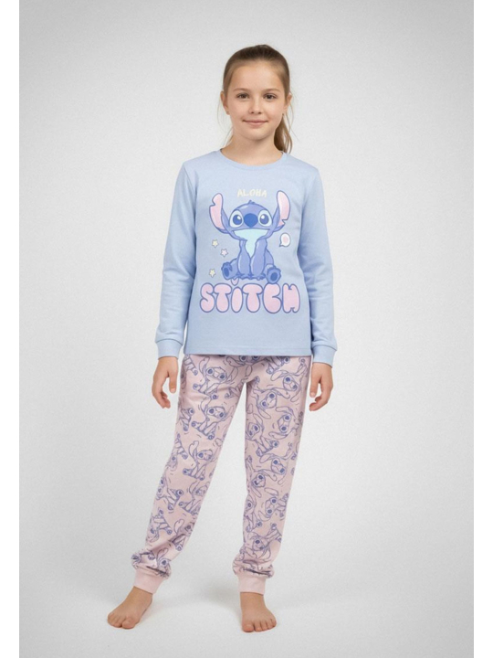 Kinder Langarm-Pyjama Single Jersey – Stitch
