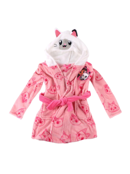Coral Fleece Badjas met Applicaties – Gabby’s Dollhouse – Roze