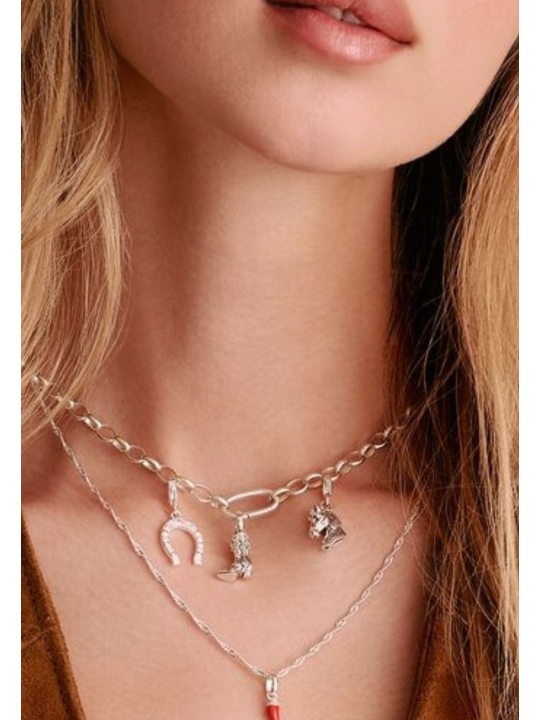 Pendentif Charm Fer à Cheval Western Original en Argent
