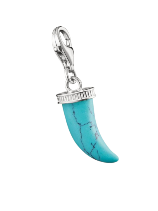 Silver Charm Pendant Tooth Turquoise Original