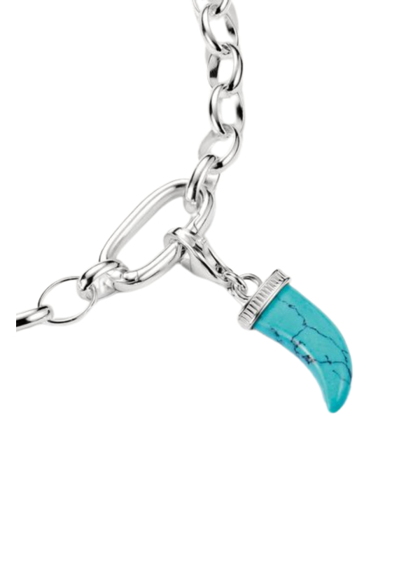 Silver Charm Pendant Tooth Turquoise Original
