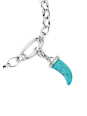 Silver Charm Pendant Tooth Turquoise Original