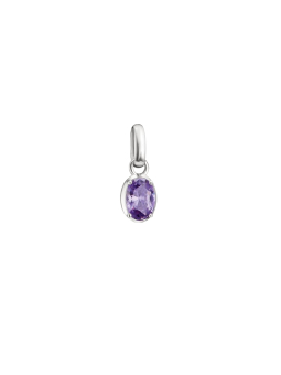 Silver Charm Pendant Birthstone February Connect – Violet