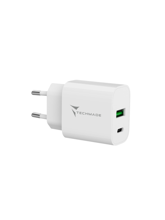 20W Ladegerät mit USB-C-Anschluss + USB-A-Anschluss