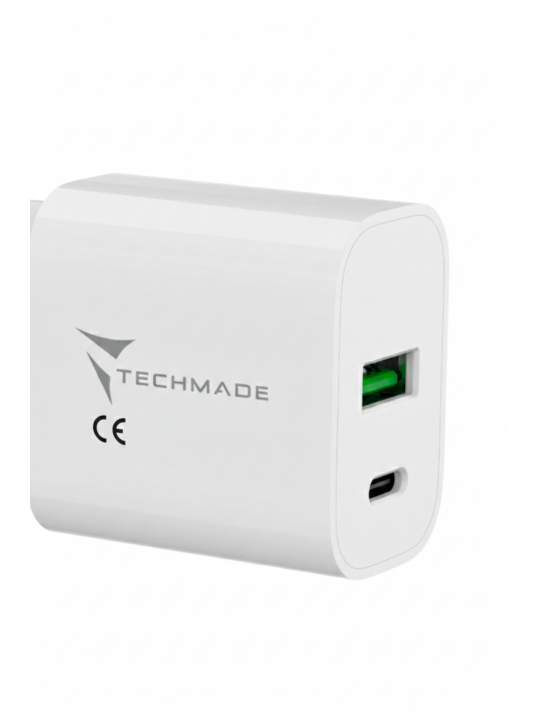 20W Ladegerät mit USB-C-Anschluss + USB-A-Anschluss