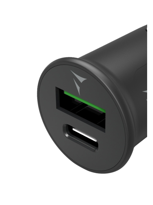GaN Car Fast Charger 30W Type-C + USB-A
