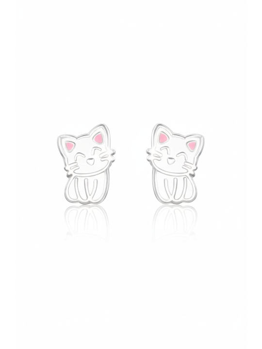 Cat Children’s Sterling Silver Ear Studs