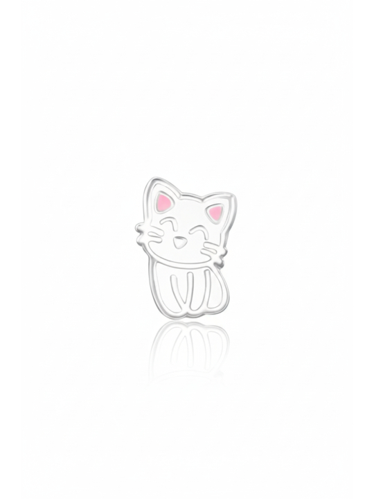 Kinder Ohrstecker Katze aus 925 Sterling Silber