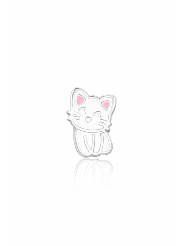 Boucles d’Oreilles Enfant Chat en Argent Sterling 925