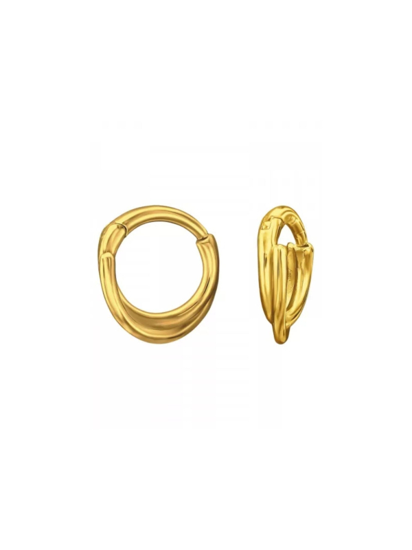 Sterling Silver Gold Plated Huggie Ear Hoops