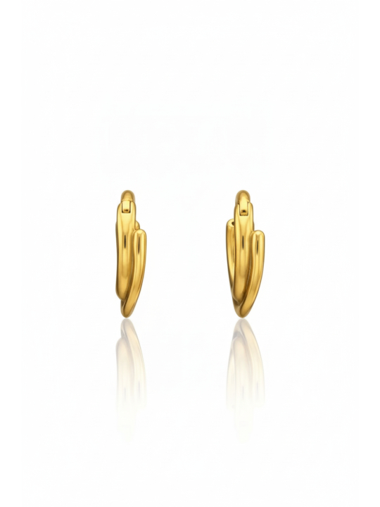 Sterling Silver Gold Plated Huggie Ear Hoops