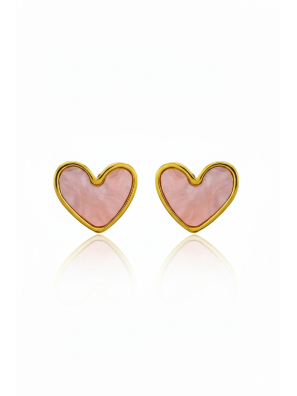 Maxte SES-1456 Heart Stainless Steel Gold Color Ear… | Diademita