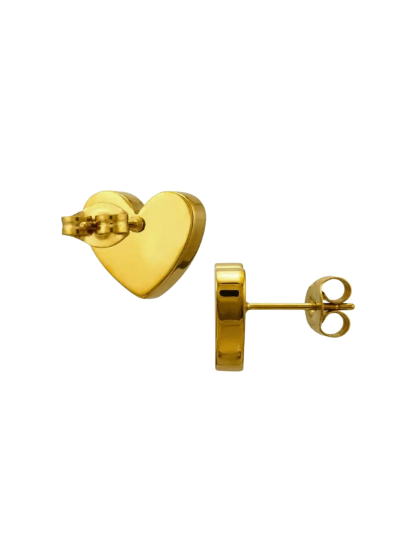 Maxte SES-1456 Heart Stainless Steel Gold Color Ear… | Diademita