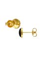 Maxte SES-1462-GD Round Gold Color Ear Studs with Black… | Diademita