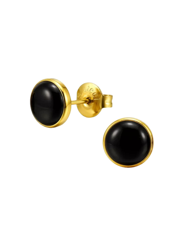 Maxte SES-1462-GD Runde Ohrstecker in Goldfarbe mit… | Diademita