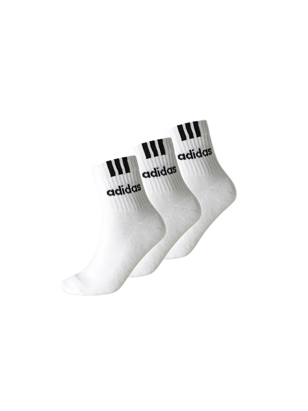 3-Stripes Linear Halbhohe Gepolsterte Socken – 3 Paare