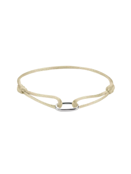 Silver Textile Bracelet Beige Connect