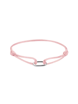 Silver Textile Bracelet Pink Connect