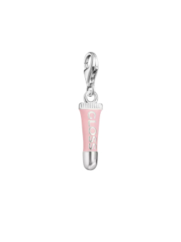 Silver Charm Pendant Pink Lipgloss Original