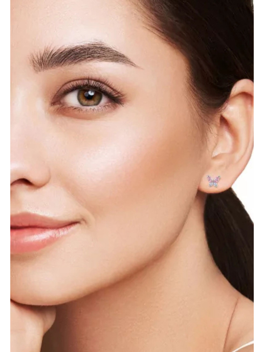 Butterfly Sterling Silver Ear Studs