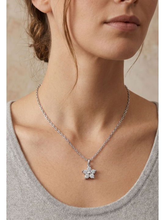 Collier Flower Sterling Silver Necklace