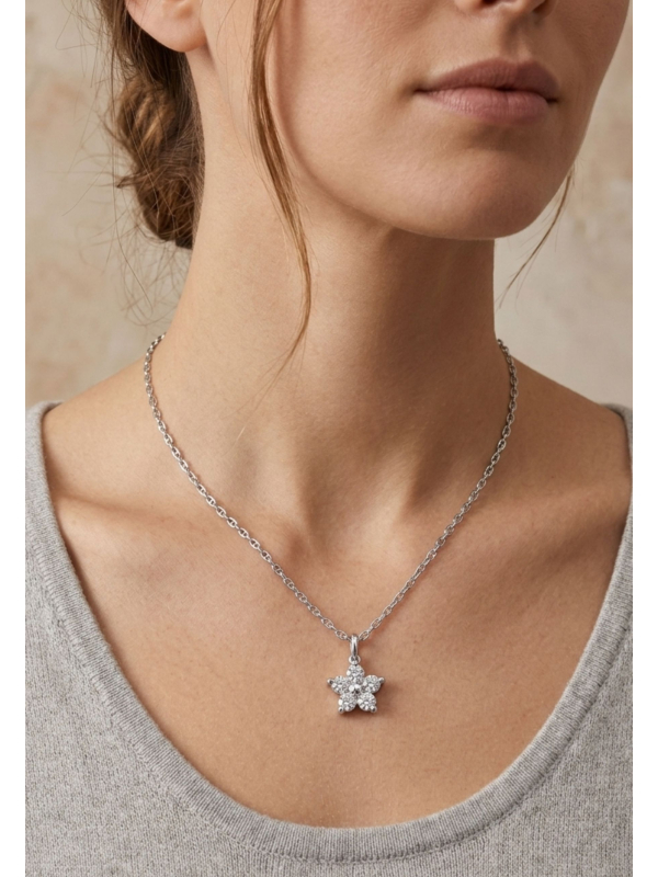 Collier Flower Sterling Silver Necklace
