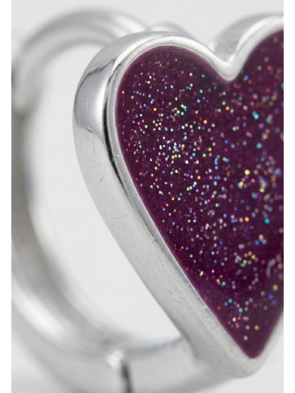 Maxte HG-JB18911-N1 Heart Sterling Silver Huggie Hoops | Diademita