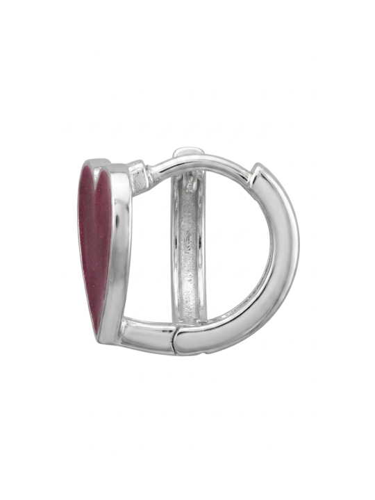 Maxte HG-JB18911-N1 Heart Sterling Silver Huggie Hoops | Diademita