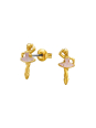 Maxte ES-BR-JB7130-N1 18k Gold Plated Brass Ear Studs | Diademita
