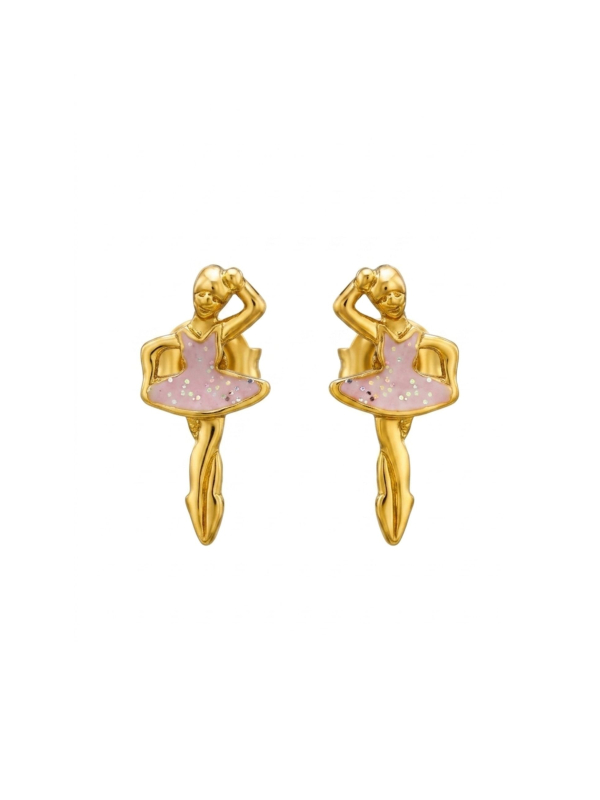 Maxte ES-BR-JB7130-N1 18k Gold Plated Brass Ear Studs | Diademita