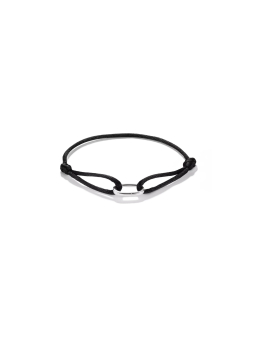 Silver Textile Bracelet Black Connect