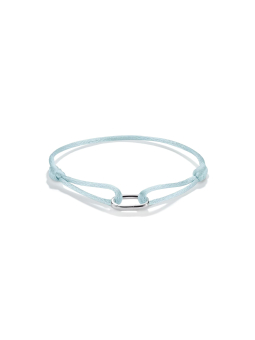 Silver Textile Bracelet Light Blue Connect