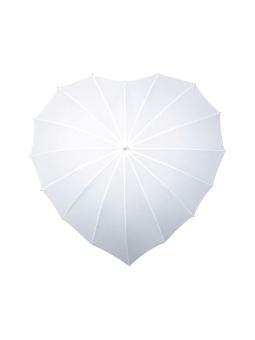 Falcone Herzform Regenschirm Windproof Weiss – Weiß