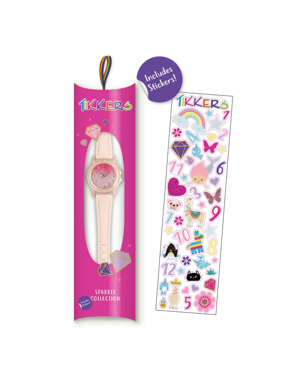TK0176 Tikkers Kinderhorloge Glitter Roze Kunstlederen… | Diademita