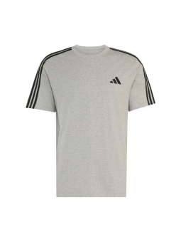 Adidas Essentials 3 Stripes Single Jersey Left Chest Branded T Shirt Herren – Grau