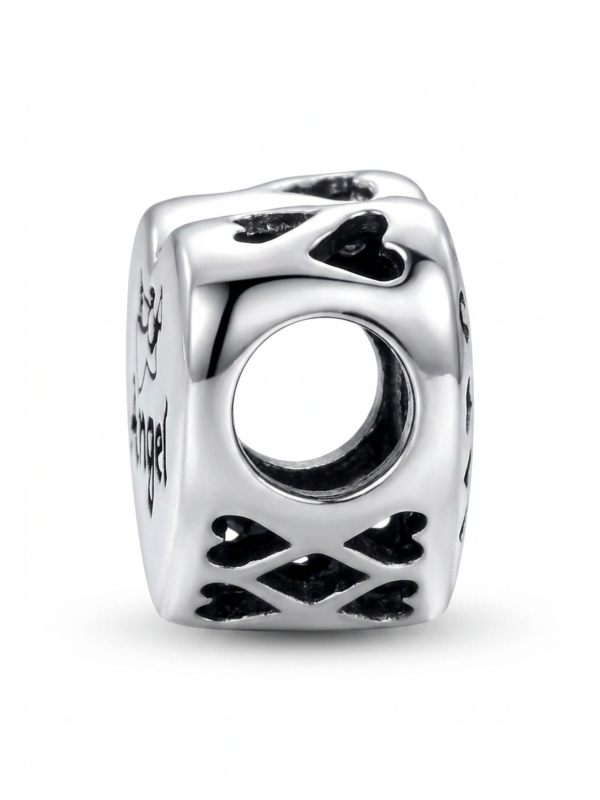 Maxte BD-JB4759-OX Silver Heart Angel Bead Charm | Diademita