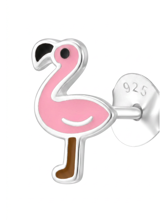 Maxte ES-APS1930-N2 Childrens Silver Flamingo Ear Studs… | Diademita